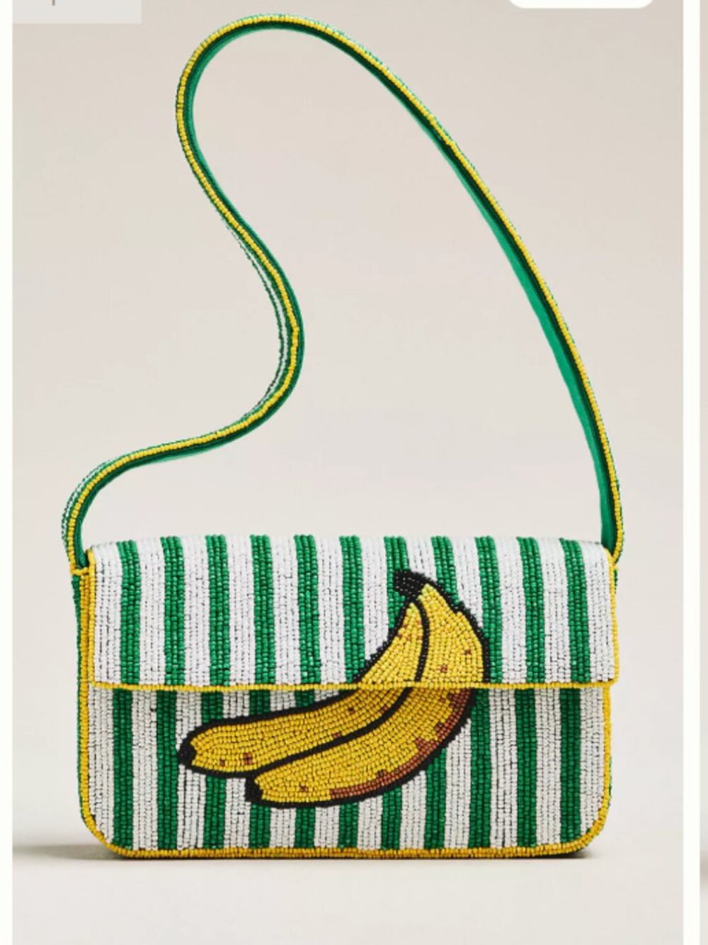 Anthropologie The Fiona Beaded Bag: Food & Drink Edition: Banana Stripe